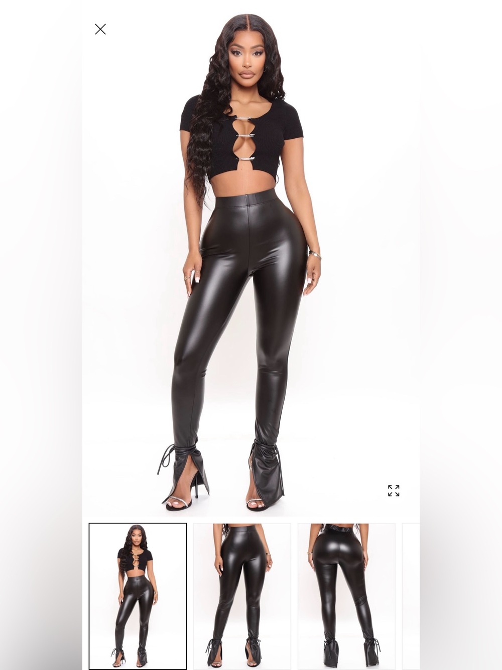 Fashion Nova Black High-Rise Faux Leather Skinny Pants